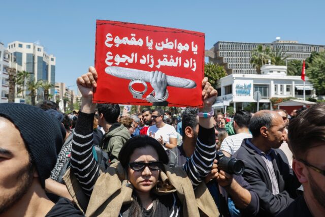 Protesters in Tunis rally against President Kais Saied on Labour Day