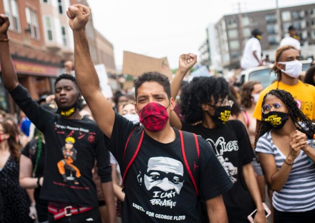 Protests, such as this one in Minneapolis in June 2020, spread across the United States af