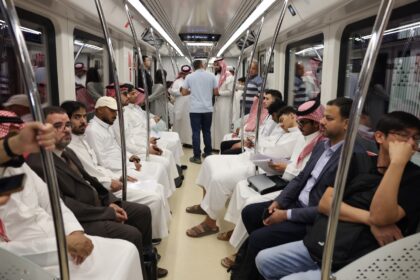 Since Riyadh's gleaming new metro opened in December, Saudi nationals have been mixing wit