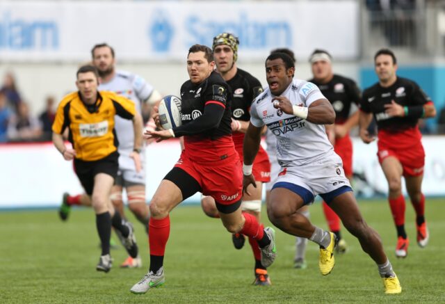 Saracens' full-back Alex Goode, pictured with ball in hand, was known for his attacking ga
