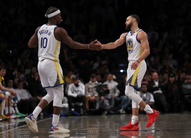 Stephen Curry (right) says he is looking forward to renewing his partnership with Jimmy Bu