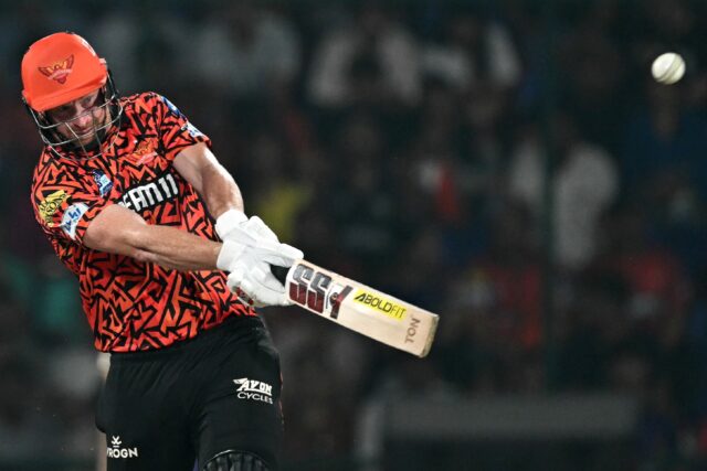 Sunrisers Hyderabad's Heinrich Klaasen plays a shot during his side's IPL win against Kolk