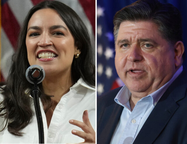 Democrats-Pritzker-AOC The Associated Press