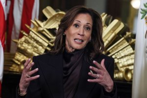 Kamala Harris says Trump's first 100 days a 'high-velocity event' pushing agenda