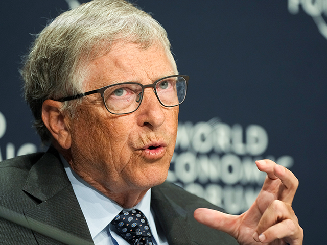 Bill Gates, Co-Chair, Bill & Melinda Gates Foundation, speaks at a news conference during