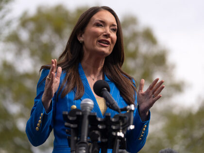 Agriculture Secretary Brooke Rollins speaks with reporters outside the White House, Thursd