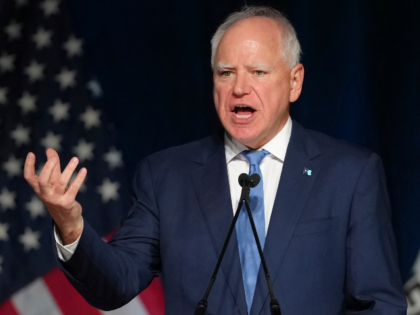 Minnesota Gov. Tim Walz speaks at the California Democratic Party's 2025 State Convention