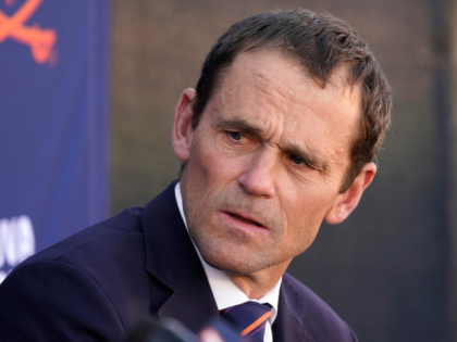 FILE - University of Virginia president, James Ryan speaks during a press conference at th