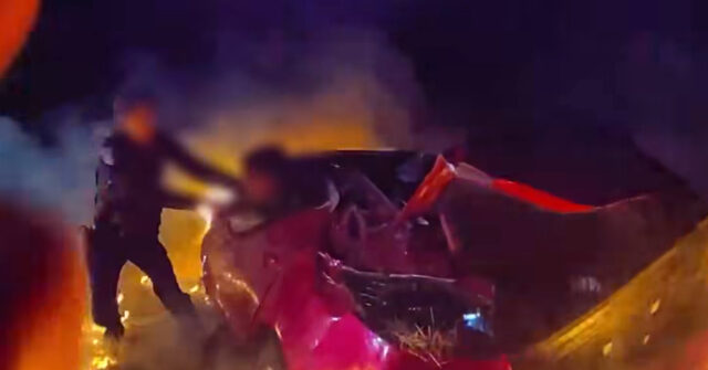 WATCH: CA Officers Rescue Carjacking Suspect from Burning Vehicle