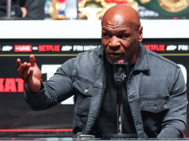 Ed Mulholland_Getty Images (1) IRVING, TEXAS - NOVEMBER 13: Mike Tyson speaks at the final press conference for his upcom