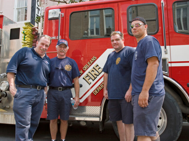 Firefighters Endorse BBB (1) New Orleans, Louisiana, September 18, 2005, Members of Engine 7, Ladder 1, New York City F