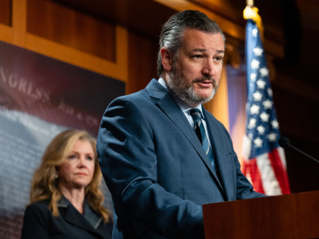 Senator Ted Cruz, a Republican from Texas, speaks during a news conference about the nomin