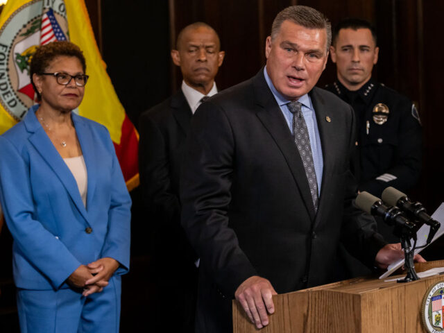 GettyImages-1605586754 LOS ANGELES, CA - AUGUST 17: Deputy Chief LAPD Kris Pitcher, task force in-charge, flanked