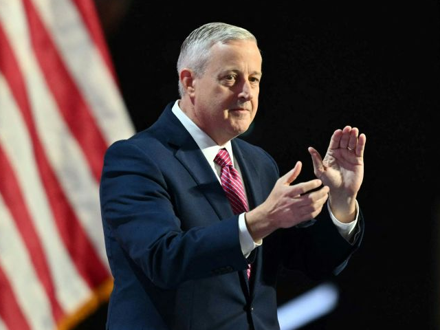 Republican National Committee's (RNC) chair Michael Whatley gestures during the first day