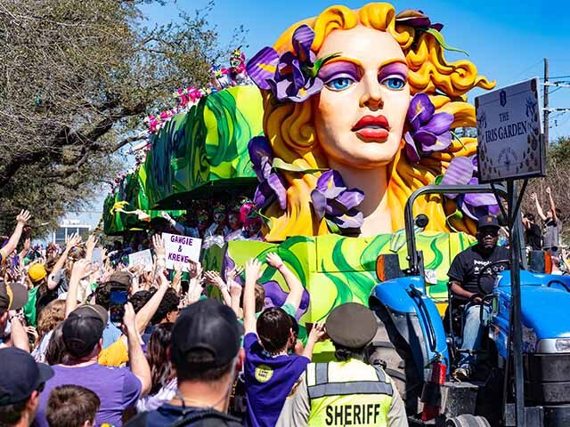 The Krewe of Iris parade takes place during 2025 Mardi Gras on March 01, 2025 in New Orlea