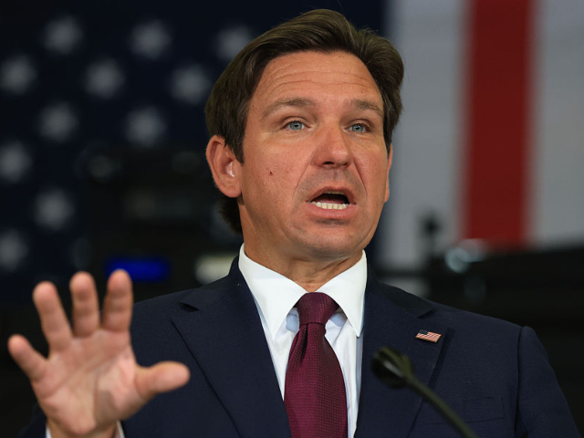 GettyImages-2212918279 MIRAMAR, FLORIDA - MAY 01: Florida Gov. Ron DeSantis speaks during a press conference held