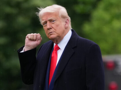 WASHINGTON, DC - MAY 22: U.S. President Donald Trump departs the White House on May 22, 20