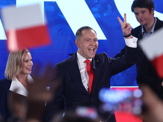 WARSAW, POLAND - JUNE 1: Marta Nawrocka and supported by Law and Justice party candidate f