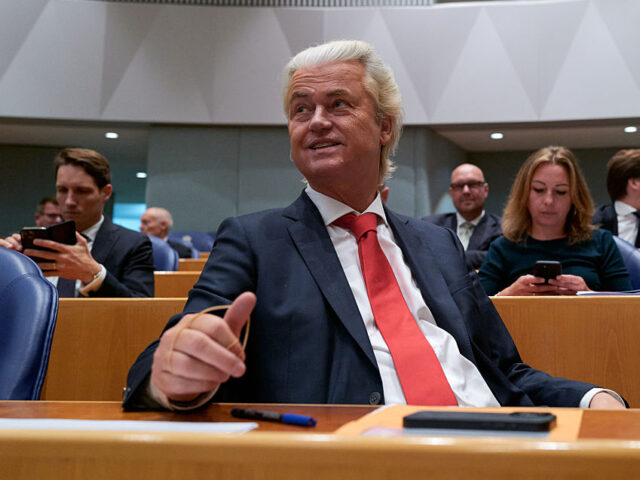 Dutch Political Leaders Attend Debate Following Collapse Of Coalition Government THE HAGUE, NETHERLANDS - JUNE 4: PVV faction leader Geert Wilders attends a debate at the