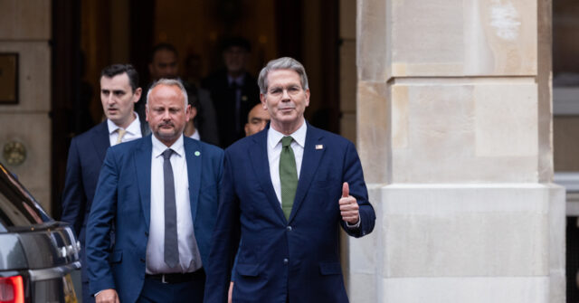 Scott Bessent Leaves London as China Trade Talks Continue