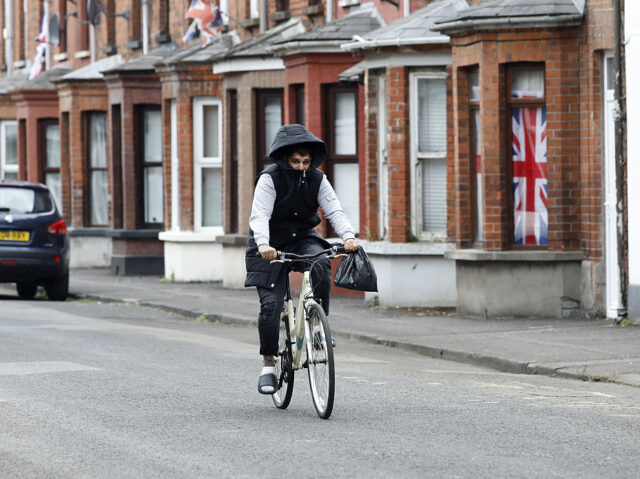 Aftermath of the protests in Ballymena BALLYMENA, NORTHERN IRELAND - JUNE 12: Clean-up efforts are under way in the streets of Ba