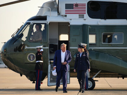 JOINT BASE ANDREWS, MARYLAND - JUNE 24: U.S. President Donald Trump on his way to board Ai