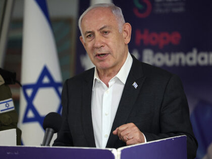 Israeli Prime Minister Benjamin Netanyahu speaks during a press conference at the Sheba Te