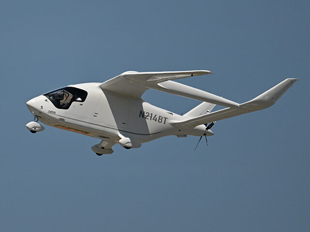 Fully electric battery powered ALIA CTOL, CX300 single engine airplane, manufactured by Be