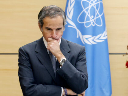 International Atomic Energy Agency (IAEA) Director Rafael Grossi waits for Japan's Pr