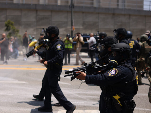 LOS ANGELES, CALIFORNIA - JUNE 8: Immigration and Customs Enforcement (ICE) and Department