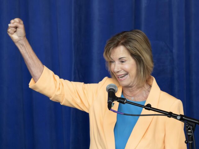 LOS ANGELES, CA - JULY 10: Los Angeles County Supervisor Janice Hahn shows her excitement