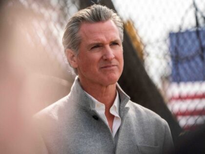 Gavin Newsom, governor of California, during a news conference with the US Army Corps of E