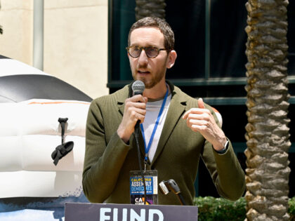 ANAHEIM, CALIFORNIA - MAY 31: Senator Scott Wiener speaks during the CDP State Convention