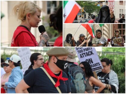 Socialist Teacher Rallies Crowd Against ICE in Texas Protest (Randy Clark/Breitbart Texas)