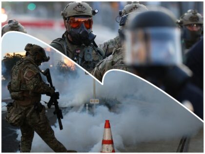 Border Patrol Agents Face Off with LA Rioters (Photos: Getty Images)