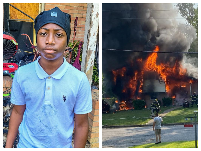 When 12-year-old 7th grader Ramir Parker smelled smoke while inside the house on Burks Str