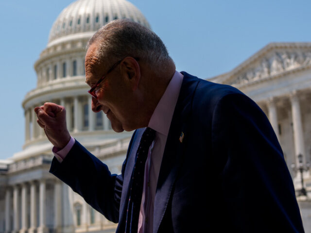 Schumer Hospitalized Dehydration The Dome of the U.S. Capitol Building is visible as Senate Minority Leader Chuck Schumer (
