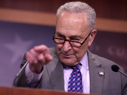 U.S. Senate Minority Leader Charles Schumer (D-NY) speaks at a press conference at the U.S