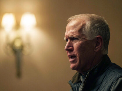 U.S. Senator Thom Tillis speaks during press conference in Kyiv, Ukraine, Monday, Feb. 17,