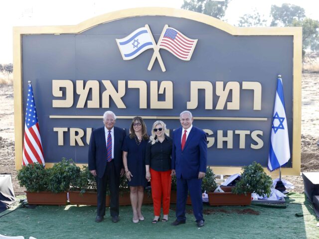 Israeli Prime Minister Benjamin Netanyahu, right, his wife Sara , United States Ambassador