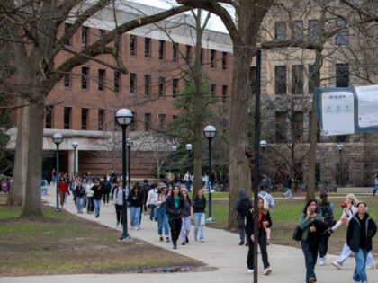 University of Michigan students walk on the UM campus on April 3, 2025 in Ann Arbor, Michi