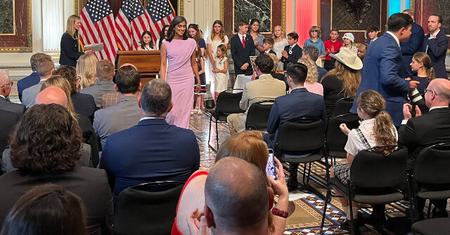 PragerU Gifts White House ‘Road to Liberty’ Exhibit; Usha Vance, Linda McMahon Speak at Unveiling Ceremony