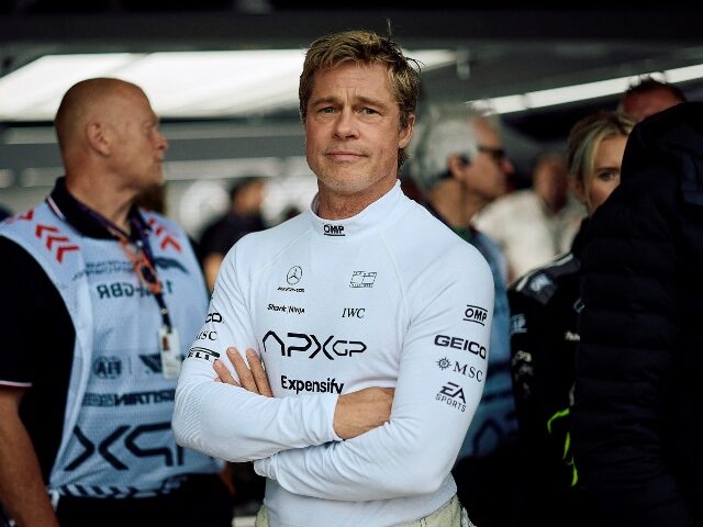 Hollywood actor Brad Pitt, acting in an upcoming Formula One-based movie, follows the seco