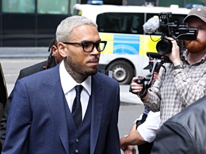 LONDON, ENGLAND - JUNE 20: Chris Brown arrives at Southwark Crown Court on June 20, 2025 i