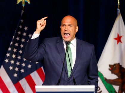 Los Angeles, CA - May 31: Democratic Sen. Cory Booker speaks at the Calif. Democratic conv