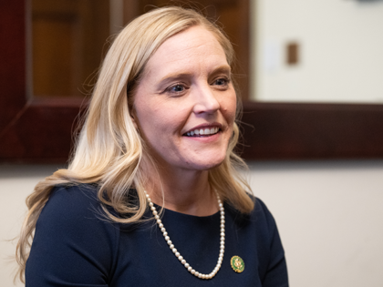 UNITED STATES - FEBRUARY 8: Rep. Erin Houchin, R-Ind., speaks to Roll Call in her office i