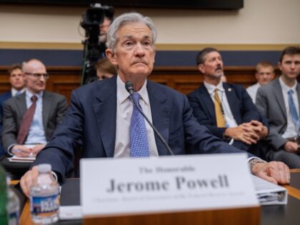 Federal Reserve Board Chairman Jerome Powell arrives for a hearing of the House Committee