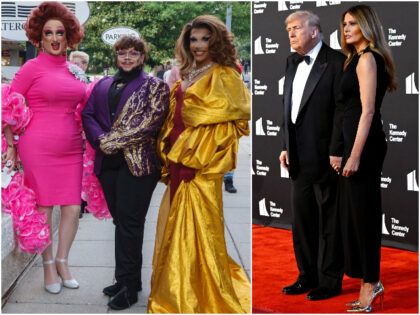 WASHINGTON, DC - JUNE 11: Guests, including several drag queens walk to the Kennedy Center