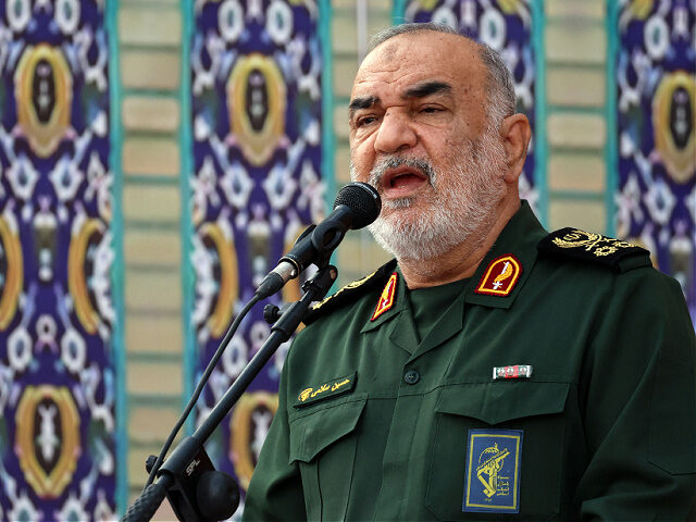may2025-Head-Iranian-revolutionary-guard-corps-IRGC-Hossein-Salami-getty Head of Iranian revolutionary guard corps (IRGC) Hossein Salami speaks during a ceremony m