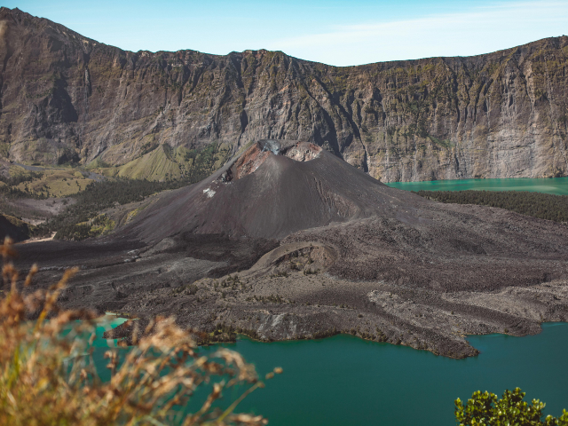 pexels-roman-odintsov-4552428 Mount Rinjani landscape of rocky terrain with volcano